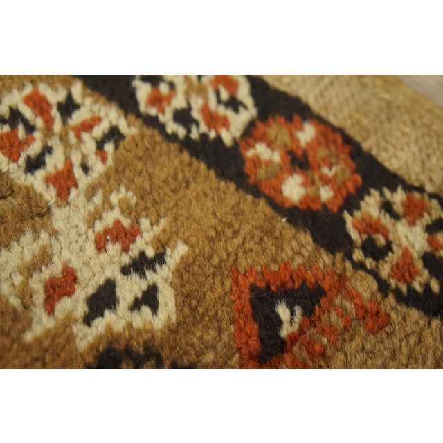 1890s Brown Geometric Tribal Antique n.w. Persian Bakshaiesh Rug 2'9" X 4'4" Handknotted Wool Carpet For Sale - Image 15 of 18