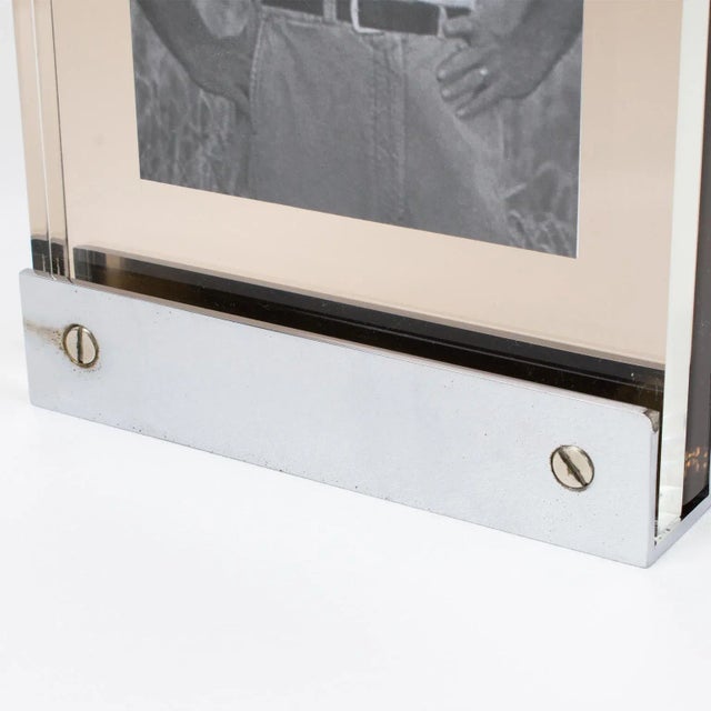 1960s Industrial Machine Age Chrome and Lucite Picture Frame, France 1960s For Sale - Image 5 of 11