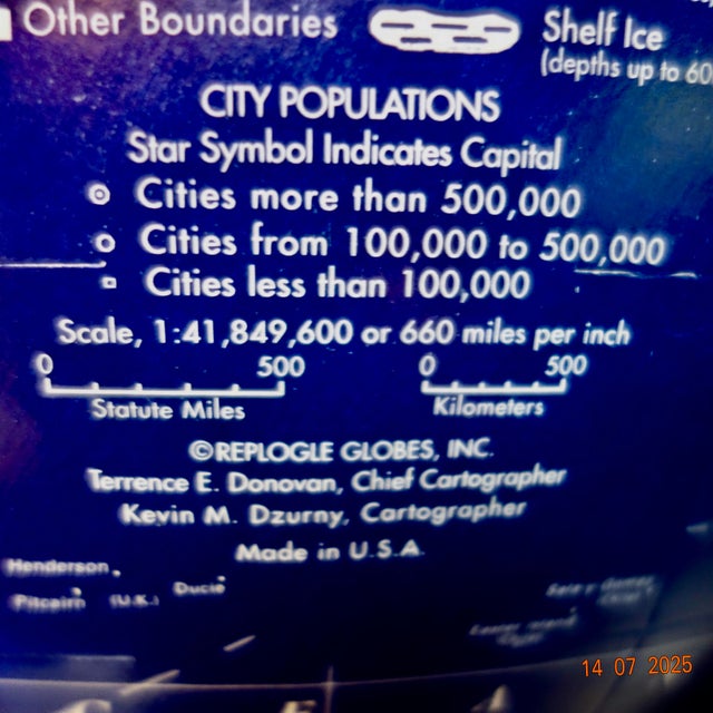 Art Deco 1990s Replogle Globe Art Deco Base, Deep Blue For Sale - Image 3 of 14