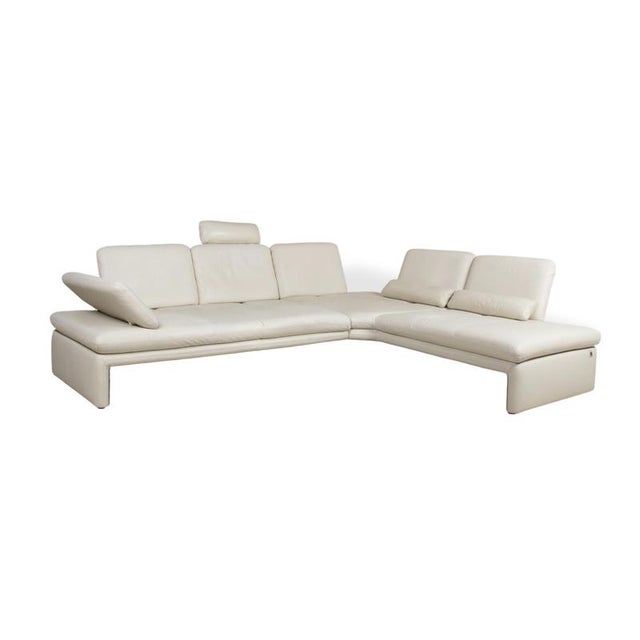 Leather Corner Sofa in Cream Beige with Manual Function by Willi Schillig For Sale - Image 6 of 18