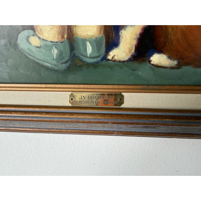 Vintage “In Disgrace” Child & Dog Painting After Bessie Peyse Gutmann - j.e. Small, S.j. For Sale - Image 10 of 12
