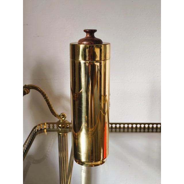 Mid-Century Modern Mid-Century Italian Brass Cocktail Shaker with Coat of Arms, 1960s For Sale - Image 3 of 9