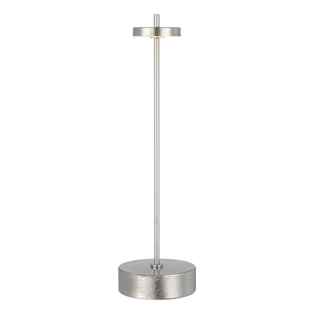 Kelly Wearstler by Visual Comfort Signature Sene 12" Rechargeable Table Lamp in Museum Nickel For Sale