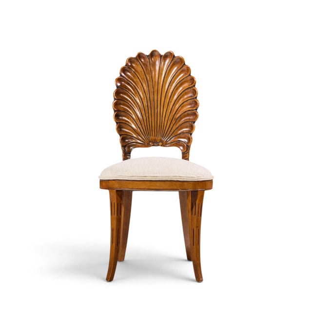 Venetian Grotto Hollywood Regency Style Scalloped Shell Back Dining Chair This chair measures: 19.5 wide x 21 deep x 37...