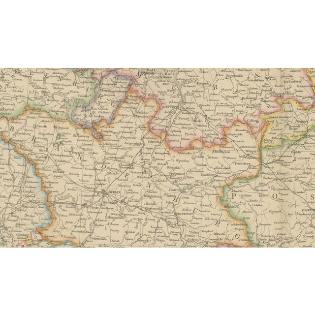 Antique Map of Prussia and Mecklenburg, Germany, 1860s For Sale - Image 4 of 10