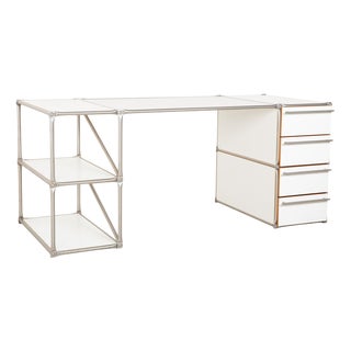 Desk in Metal and White Wood from System180 For Sale