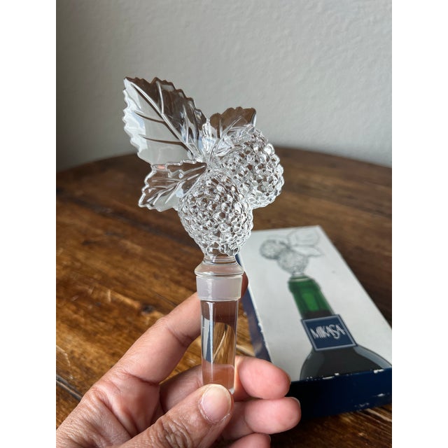 Late 20th Century Mikasa Crystal Wine Bottle Stopper Raspberry Delight For Sale - Image 5 of 6