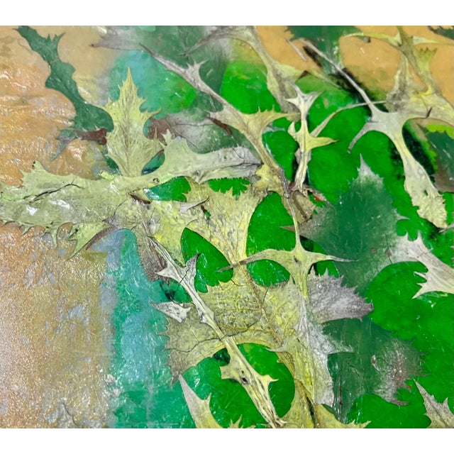 Karl Zerbe, Boston Modernist Painting Floral Foliage Collage German Expressionist Karl Zerbe, 1965 For Sale - Image 14 of 17