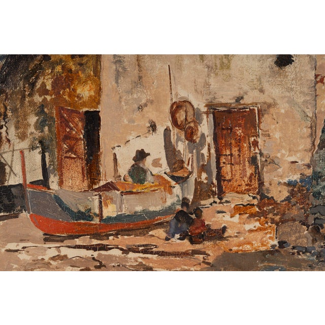 Ezelino Briante, Alley in Capri, 1920s, Oil on Canvas For Sale - Image 4 of 18