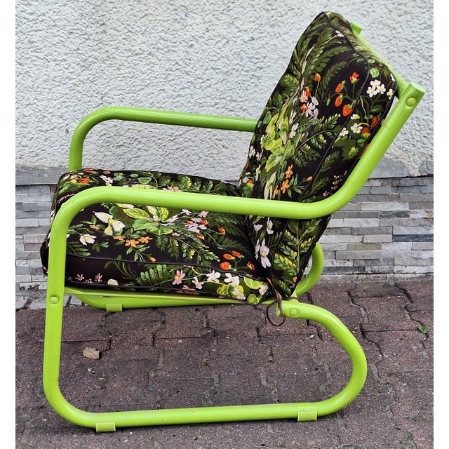 Vintage Garden Chair in Green Tubular Steel, 1980s, in Very Good conditions. Designed 1980 to 1989