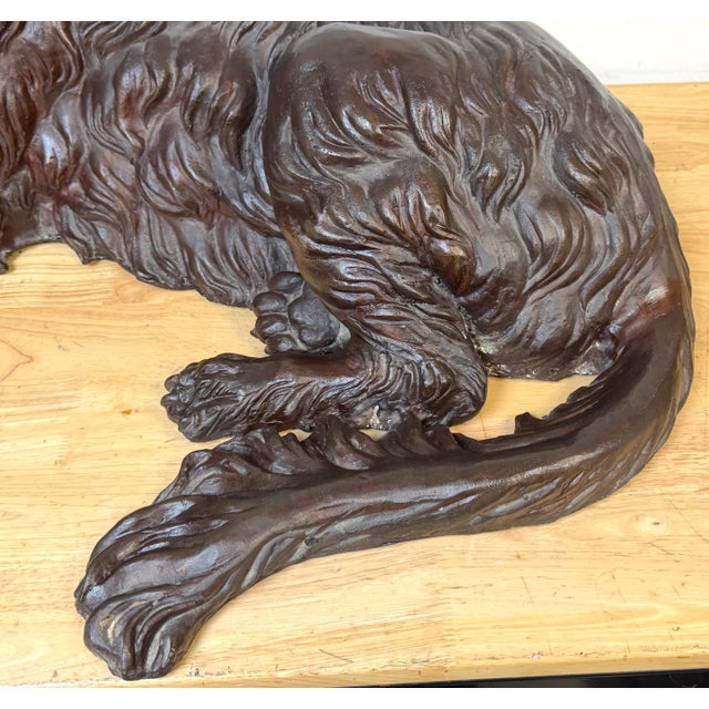 Large Life-Size Bronze Reclining Deerhound / Borzoi-Type Sculpture, 20th C Italy For Sale - Image 9 of 18