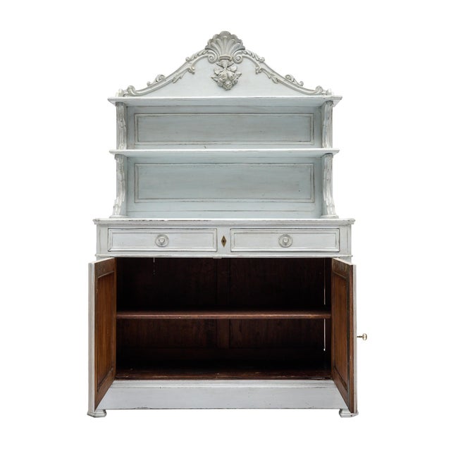 French Provincial Painted Double Corps Buffet, "Saint Hubert”, Circa 1880 For Sale In Austin - Image 6 of 9