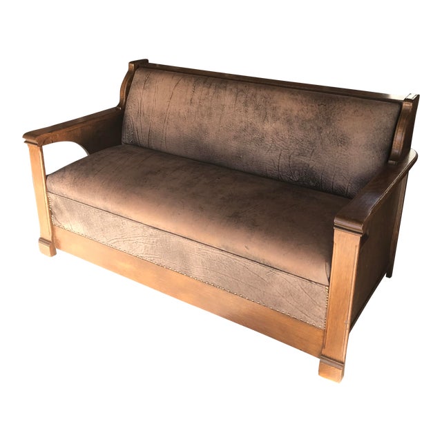 Antique Arts & Crafts Mission Style Quartersawn Davenport Sleeper Oak Sofa Chairish