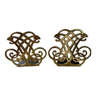 1980s Thomas Jefferson Cipher Brass Bookends a Pair For Sale