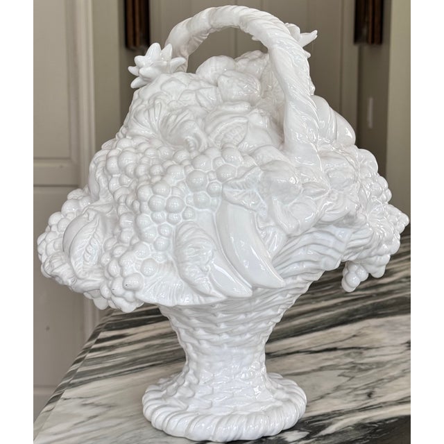 Vintage Bordallo Pinheiro Large Scale Trompe l'Oleil Fruit Basket For Sale In Seattle - Image 6 of 18