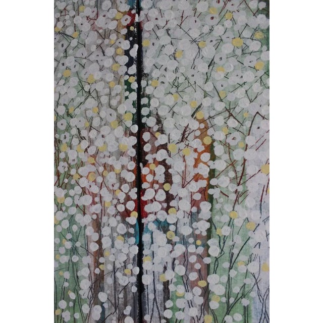 1991 Nobu Fukui Oil Painting "Babies' Breath" For Sale - Image 10 of 13