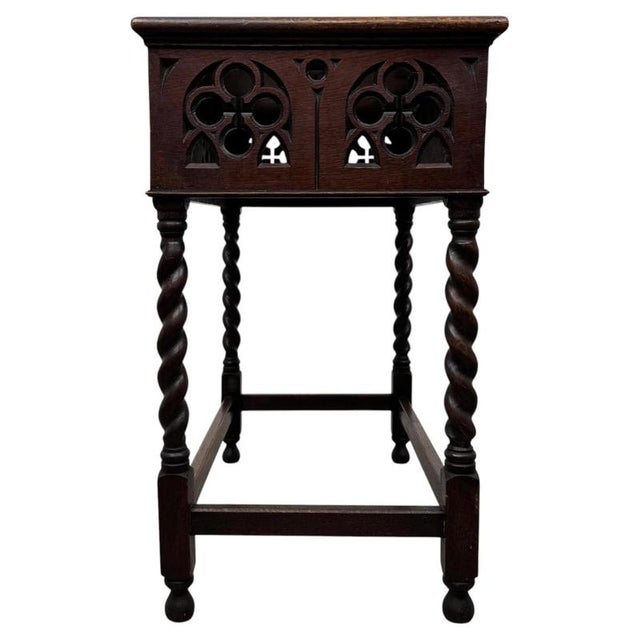 20th Century Gothic Oak Side Table For Sale - Image 9 of 10