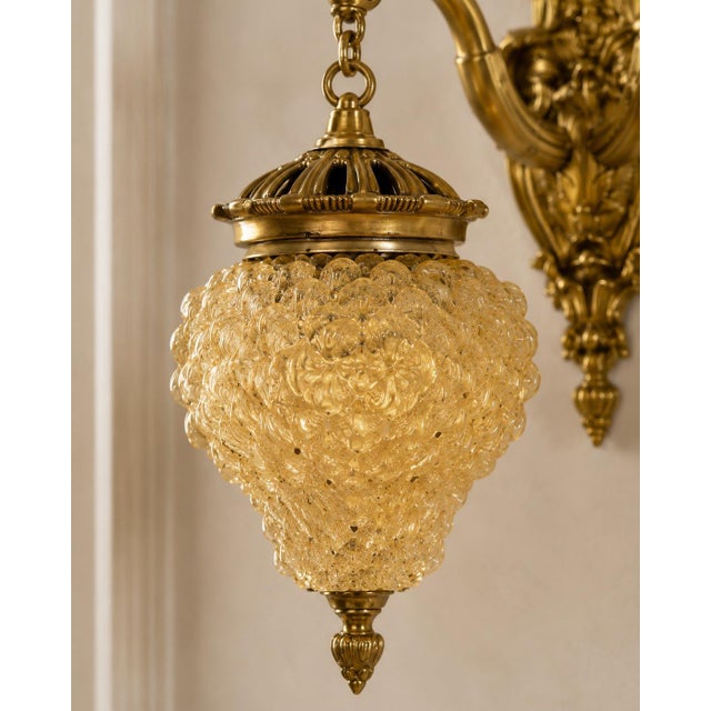 1980s French Louis XVI Gold Bronze Crystal Wall Lamps-Sconces-Pair For Sale - Image 14 of 17