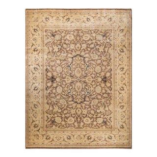 Eclectic, One-of-a-Kind Hand-Knotted Area Rug - Brown, 10' 2" x 13' 6" For Sale
