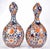 underglaze blue with orange enameling, figures amongst flowers, gilt blue signatures to base, 12 in.