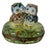 French Limoges France Peint Main Porcelain Two Owls Trinket Box | Hand-Painted | Twin Heart Clasp For Sale - Image 3 of 11