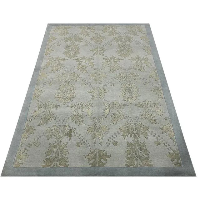 Blue Handwoven Transitional Style Area Rug 4'4"×6'0" For Sale - Image 8 of 9