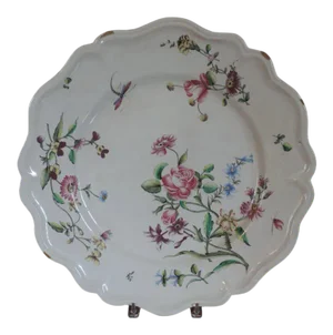 19th Century French Faience Tin Glaze Pottery Veuve Perrin Round Charger or Platter