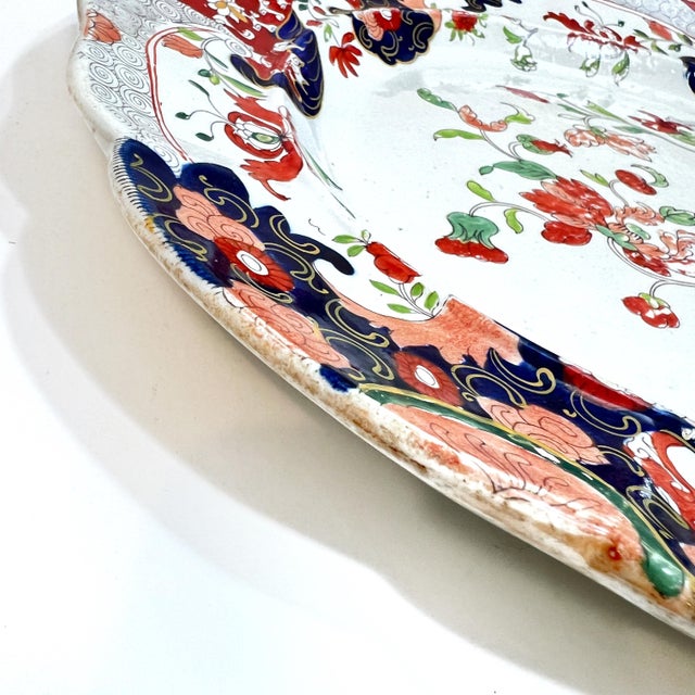 Antique Mason's Patent Ironstone "Tree Peony" Serving Platter, Circa 1820s For Sale - Image 9 of 15