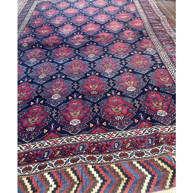 Blue Antique Persian Afshar Rug For Sale - Image 8 of 10