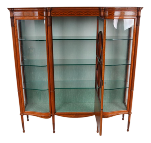 Victorian Satinwood Inlaid Display Cabinet, 1880s