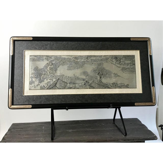 Chinese Framed Brocade Silk | Chairish