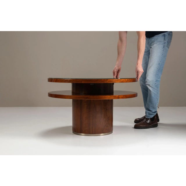 Art Deco Round Mahogany Coffee Table, 1930s For Sale - Image 10 of 11