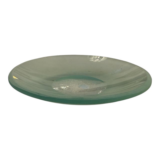 Italian Frosted Murano Glass Centerpiece Bowl, 1970s For Sale