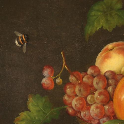 European Artist, Still Life and Insects, 19th Century, Oil on Canvas, Framed For Sale - Image 4 of 13