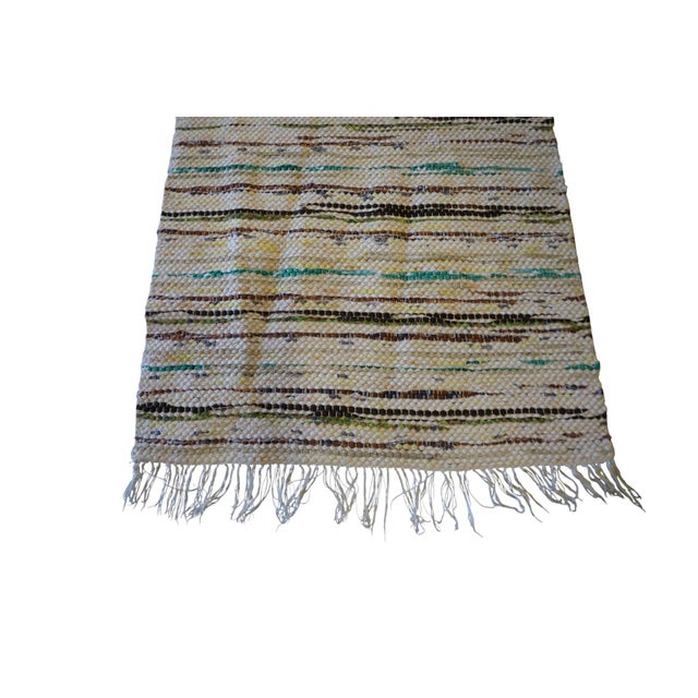 Textile Vintage Swedish Handwoven Rag Rug in Light Tones, 1960s For Sale - Image 7 of 9