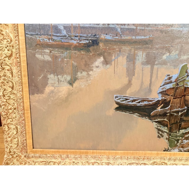 Monumental Paul Leduc Seine River Winter Paris Landscape C. 1911 For Sale - Image 14 of 18