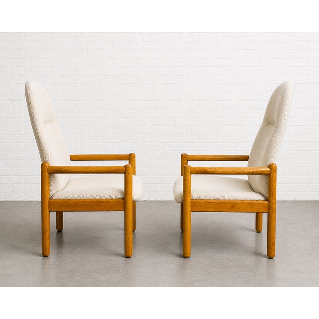 Pair of Oak Mid Century Modern Lounge Chairs | Danish MCM Armchairs, C. 1960’s For Sale In New York - Image 6 of 10