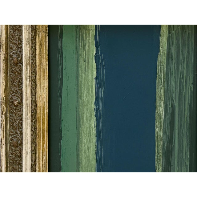 “River Moss" Abstract Art in Antique Frame, Transitional Living Room Art by JTS For Sale - Image 4 of 11