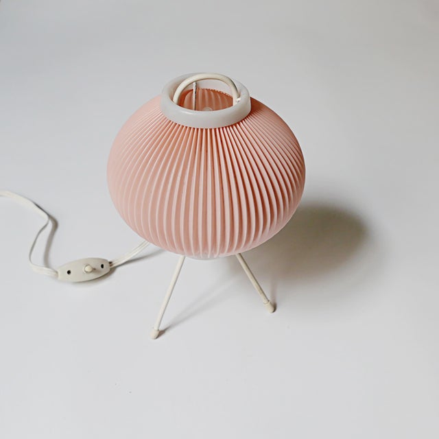 Mid-Century Modern Rhodoid Lamp in Plastic from Rispal, 1970s For Sale - Image 3 of 8
