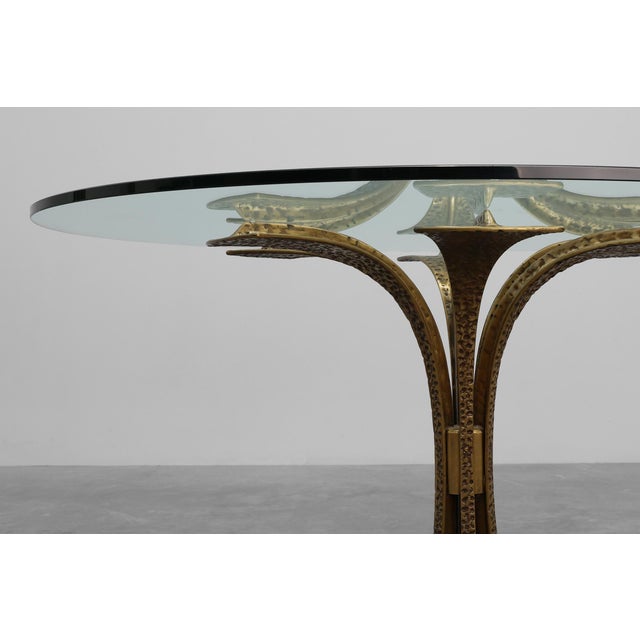 Mid-Century Modern Mid-Century Modern Italian Table in Bronze with Glass Top, 1970s For Sale - Image 3 of 14