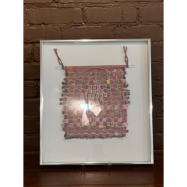 Abstract Frances Shifflette Hicks 1988 Woven Painting Capistrano 3d Shadowbox Art For Sale - Image 3 of 11
