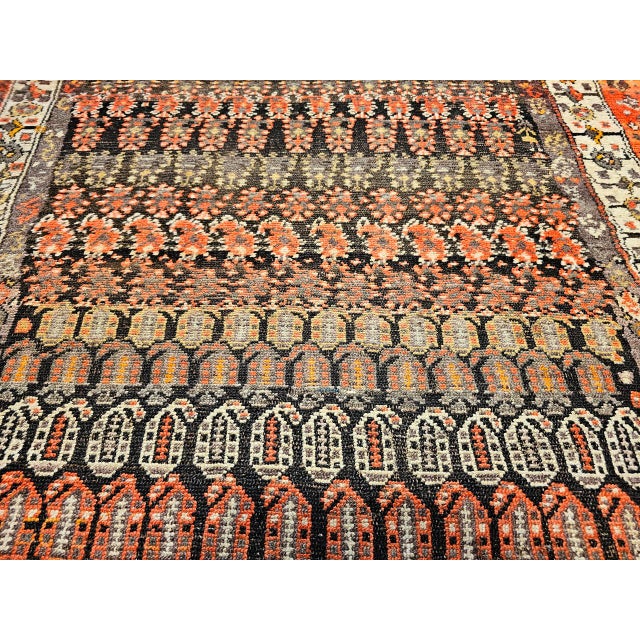Vintage Persian Malayer Area Rug, Hand-Knotted Wool, Geometric Paisley Pattern, 5x7, Brown & Red For Sale - Image 13 of 17