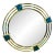 1980s Monumental Modern Triple Brass Ring Mirror With Lapis Lazuli Enamel Mirror For Sale