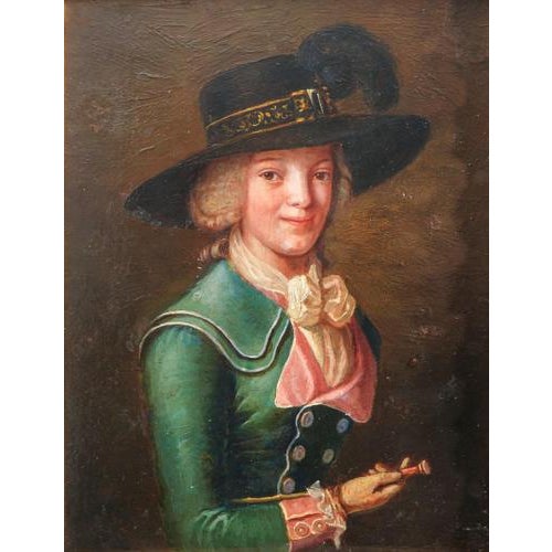 Oil painting on panel portrait of a young woman. 18th-19th century period 18th-19th century author anonymous technique oil...