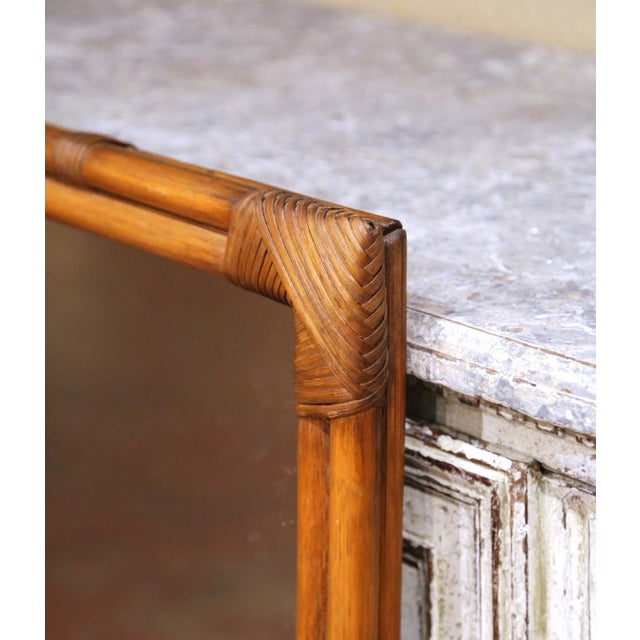 Early 20th Century French Faux Bamboo Wall Mirror With Original Glass For Sale In Dallas - Image 6 of 9