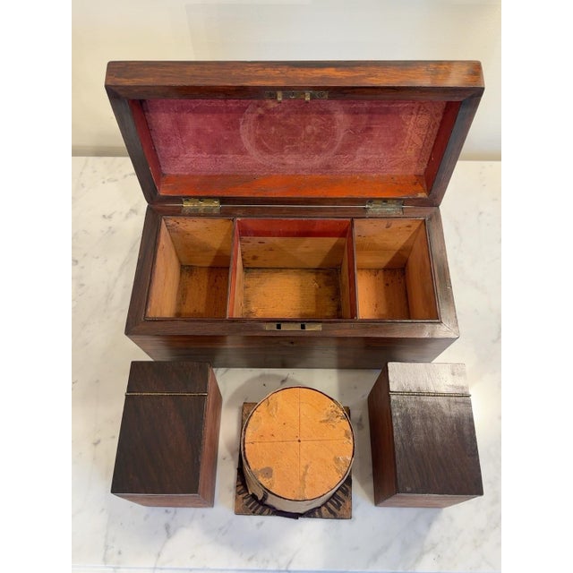 Wood English Regency Rosewood Tea Caddy With Fitted Interior, Circa 1820 For Sale - Image 7 of 10