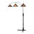 1960s Nova of California Mid Century Natural Mica Floor Lamps - 86" Espresso Wood , Bronze & Amber Mineral Mica, Dimmer Switch For Sale