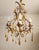 Modern Floral Five-Light Gilded Ceiling Lamp with Crystals and Murano Glass Crystal Drops, 1960s For Sale - Image 3 of 18