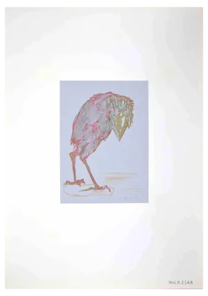 Leo Guida, Crow, Original Ink & Watercolor, 1972