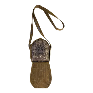 Vintage Tibetan Buddhist Ghau Traveling Bag 24" H